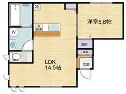 エリシオン狛江(1LDK/1階)の間取り写真