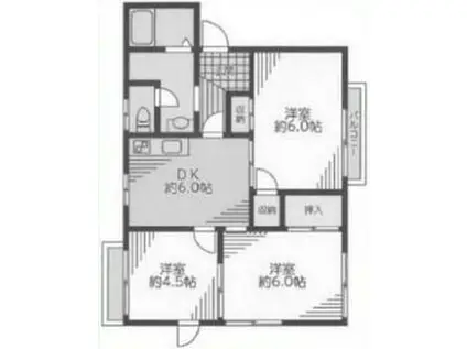 ハピネス(3DK/2階)の間取り写真