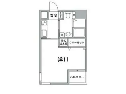 プラシド アープ(ワンルーム/8階)の間取り写真