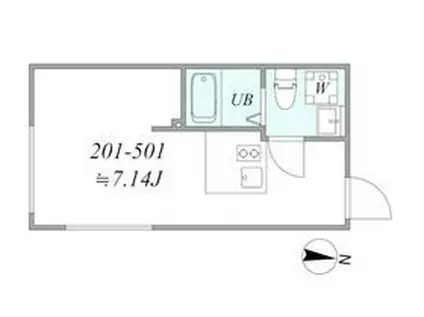 TRIAS127(1DK/3階)の間取り写真
