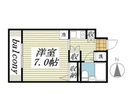 メゾン・ド・シャトー(ワンルーム/1階)の間取り写真