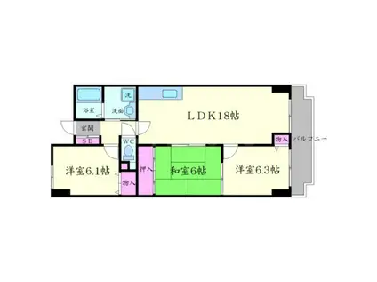 COLLECTION蛍池(3LDK/3階)の間取り写真