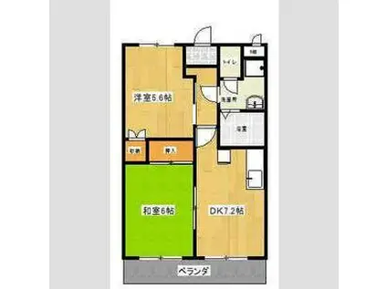 鈴の木ハイツB(2DK/2階)の間取り写真