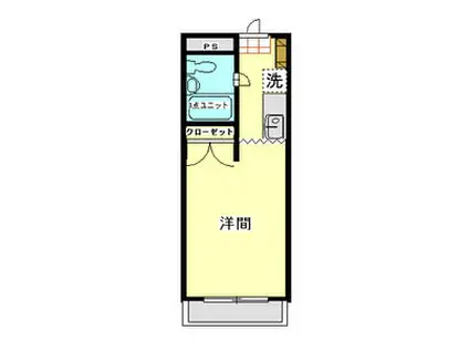 ドミール国立(1K/2階)の間取り写真
