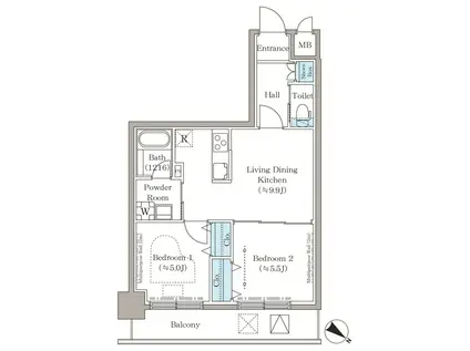 ステラテラス(2LDK/10階)の間取り写真