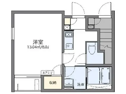 レオネクストアコラート(1K/1階)の間取り写真