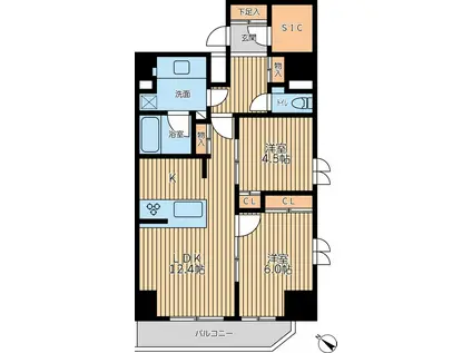 CITY LUX YOKOHAMA(2LDK/8階)の間取り写真