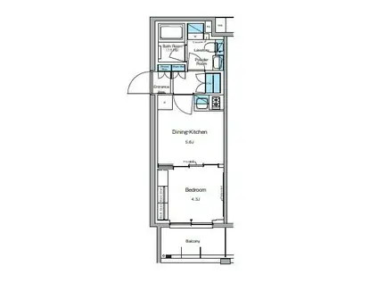 ルフォンプログレ押上イースト(1DK/4階)の間取り写真