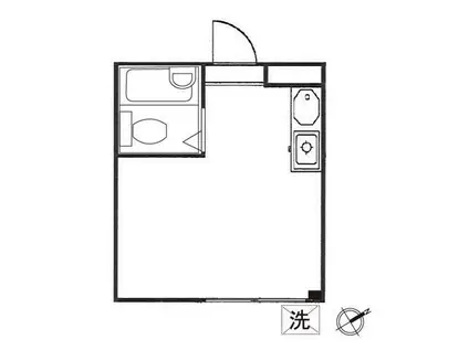 フラッツ上馬(ワンルーム/1階)の間取り写真