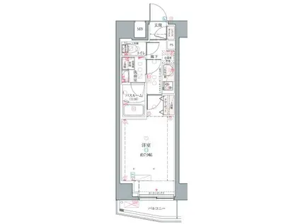 クレヴィスタ中野(1K/2階)の間取り写真