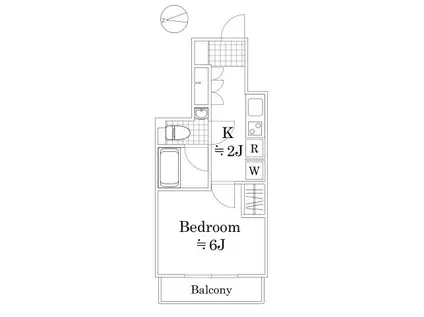 シースペース小金井(1K/2階)の間取り写真
