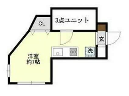 プラザマリーナ相模原(1K/3階)の間取り写真