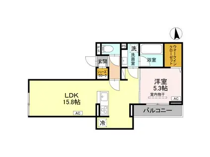 VERDE(1LDK/2階)の間取り写真