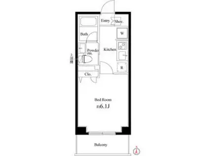 COURT BLANCHE(1K/4階)の間取り写真