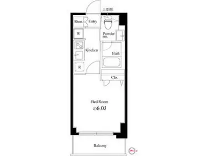 COURT BLANCHE(1K/5階)の間取り写真