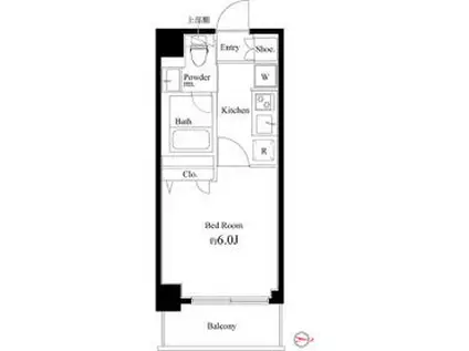 COURT BLANCHE(1K/5階)の間取り写真