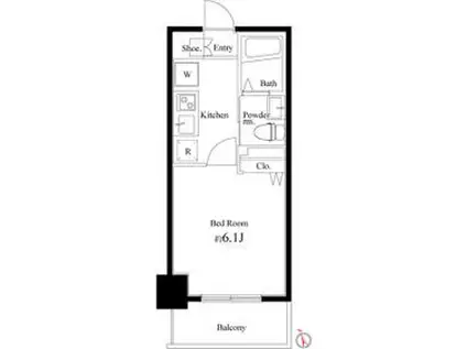 COURT BLANCHE(1K/1階)の間取り写真