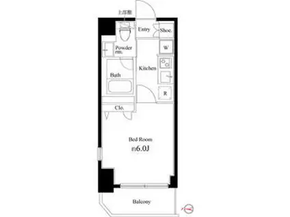 COURT BLANCHE(1K/4階)の間取り写真