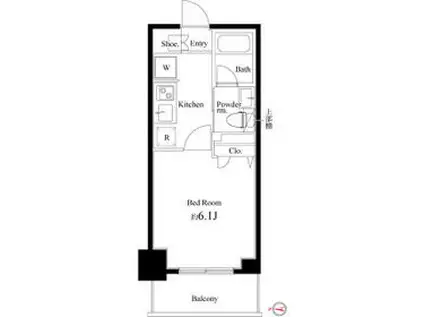 COURT BLANCHE(1K/4階)の間取り写真