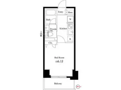 COURT BLANCHE(1K/4階)の間取り写真