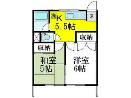 レジデンスコグレ(2K/1階)の間取り写真