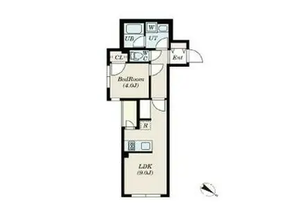 ゲートマークス三軒茶屋(1LDK/2階)の間取り写真