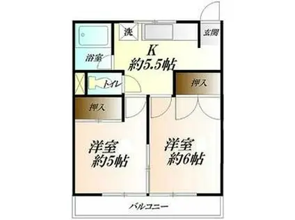 レジデンスコグレ(2K/3階)の間取り写真