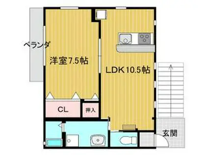 ハートライトⅡ(1LDK/2階)の間取り写真