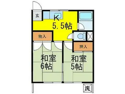 レジデンスコグレ(2K/1階)の間取り写真