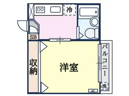 HOUSE SUN BEAM(1K/3階)の間取り写真