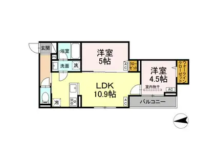 セレスティア六町Ⅳ(2LDK/3階)の間取り写真