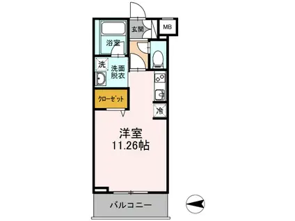 Tレジデンス(ワンルーム/6階)の間取り写真