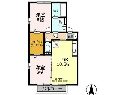 花水木の家Ⅱ(2LDK/2階)の間取り写真