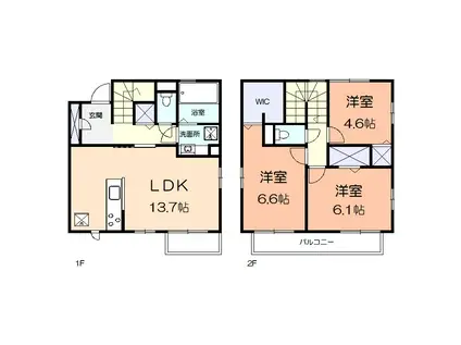 横浜線 古淵駅 徒歩12分 2階建 築5年(3LDK)の間取り写真