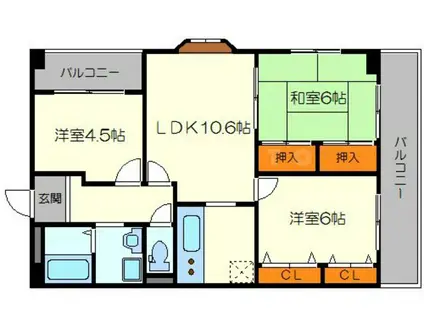 ベルフィードII(3LDK/8階)の間取り写真