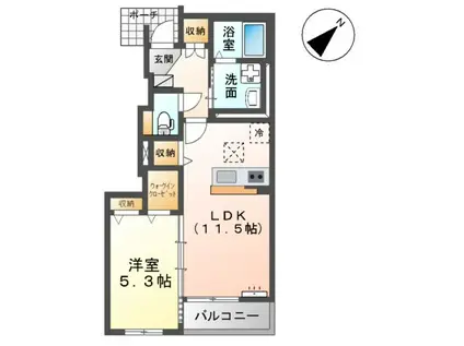 市原市八幡アパート(1LDK/1階)の間取り写真