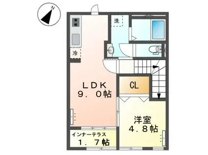 ノーブル・フジ(1LDK/2階)の間取り写真