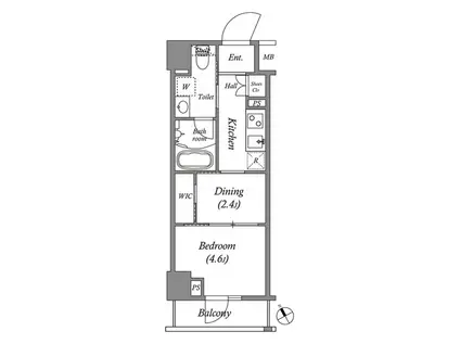 ARKMARK水天宮前Ⅰ(1DK/6階)の間取り写真