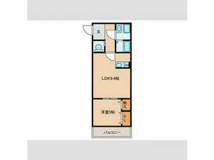 アトランティス入間(1LDK/3階)の間取り写真