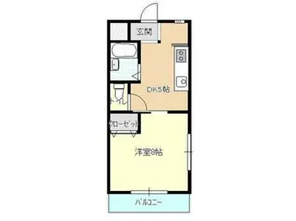 メゾン美鈴(1DK/1階)の間取り写真