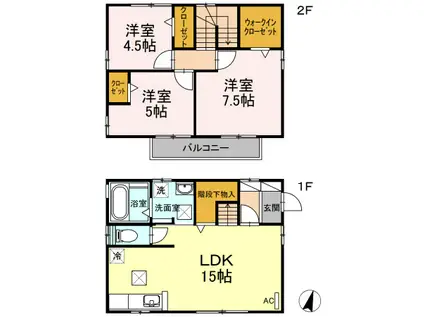 伊豆箱根鉄道駿豆線 三島二日町駅 徒歩36分 2階建 築8年(3LDK)の間取り写真