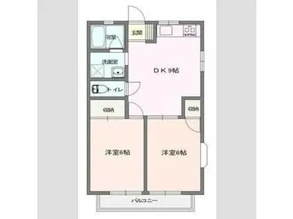 ハイツサンルミネ(2DK/1階)の間取り写真