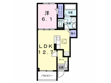 ブラウンヒルズ(1LDK/1階)の間取り写真