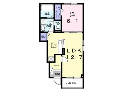 ブラウンヒルズ(1LDK/1階)の間取り写真