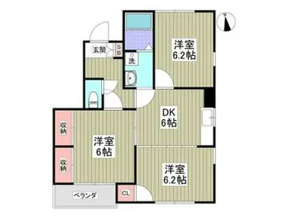 TフラットA(3DK/1階)の間取り写真