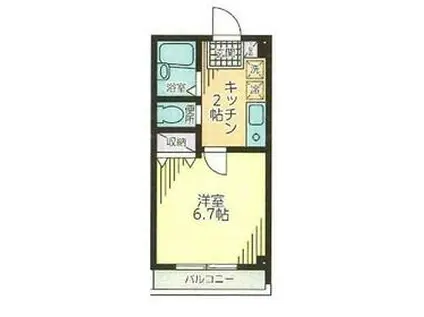 アーク南鳩ヶ谷(1K/3階)の間取り写真