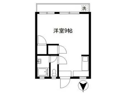 桃園ハイム(ワンルーム/4階)の間取り写真