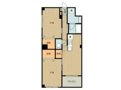 あんさんぶる(2DK/2階)の間取り写真