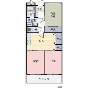 オーガイトKITAOKA A(3DK/3階)の間取り写真
