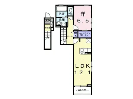 ウェルコナン Ⅰ(1LDK/2階)の間取り写真